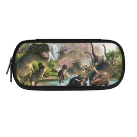 HUGS IDEA Dinosaurs Pencil Case for Kid Boys and Girls Big Capacity Pencil Case with Multi Compartments, Durable Zipper Pencil Bag Stationery Organizer Pen Holder