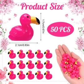 GSrenyu 50 Pcs Mini Flamingo, Mini Resin Animals Tiny Flamingo Figurines Resin Animals Flamingo Party Decorations Mini Figures Flamingo Decor Mini Animals for Garden Landscape Dollhouse Party Decor