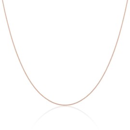 Rose Gold Plated Sterling Silver Fine Diamond Cut Curb 22 Inch Chain