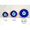 Erbulus 5.3" Glass Blue Evil Eye Wall Hanging Gold Ornament