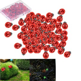 100 Pcs Mini Resin Animals,Tiny Resin Figures Glow LadyBugs,Noctilucent Miniature Animals Accessories,Cute Toys Ornaments,Mini Statue Stuff for Home Garden Party Decorations Cupcake Toppers DIY Crafts