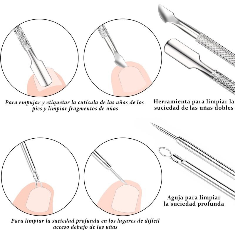 Kit de Herramientas para Uñas Encarnadas, 7PCS Set de Manicura