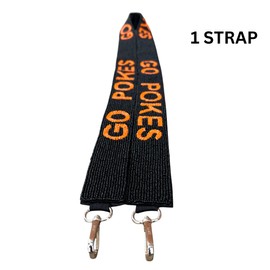 Lashicorn Beaded Purse Strap Oklahoma Black and Orange State College Game Day Clear Handbag Replacement Strap Stadium Football University 49” Gold Hardware Clips