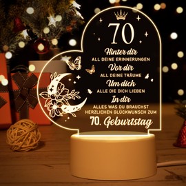 70th Birthday Woman Man Gifts for 70th Birthday - Acrylic Night Light Gifts Decoration, 1954 70th Birthday Gifts for Dad, Mother, Friends, Husband, Wife, 70th Birthday Gift Ideas