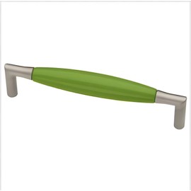 Liberty Hardware 121566 5" Green Insert &  Satin Nickel Cabinet Drawer Pull