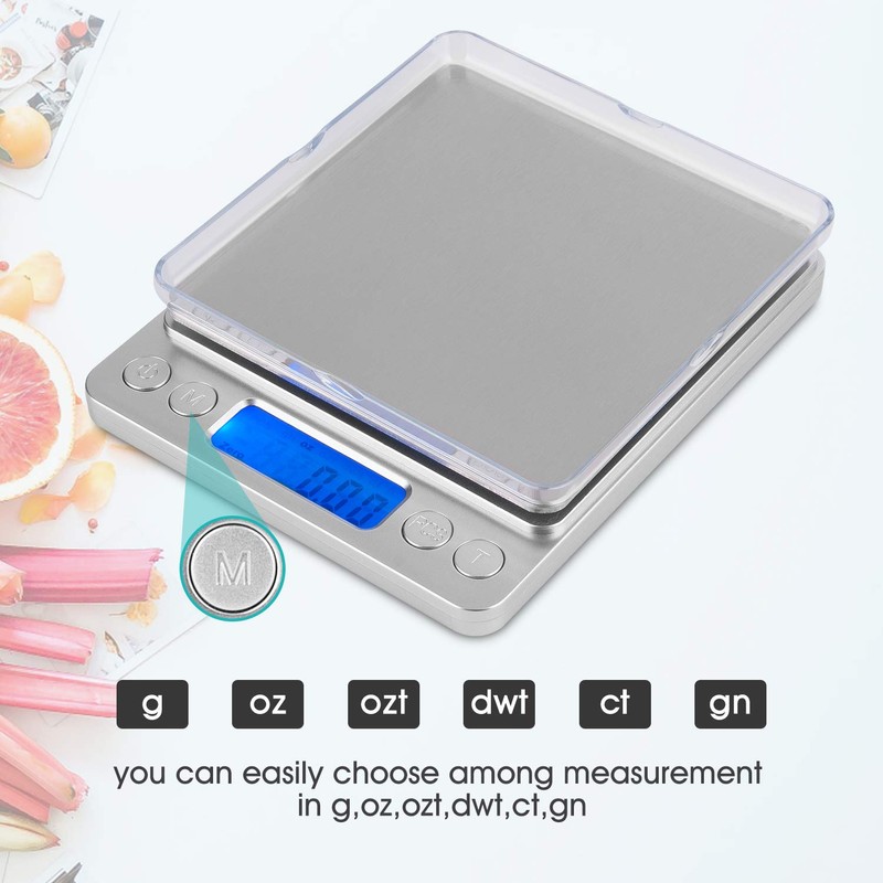 mafiti MK200 Digital Kitchen Scales Stainless Steel 0.1g/3kg Multifunctional Food