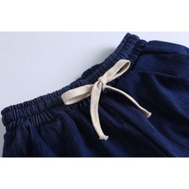 Yoinlia Pantalones cortos de verano para mujer con cordón elástico, Azul (Skyblue), M