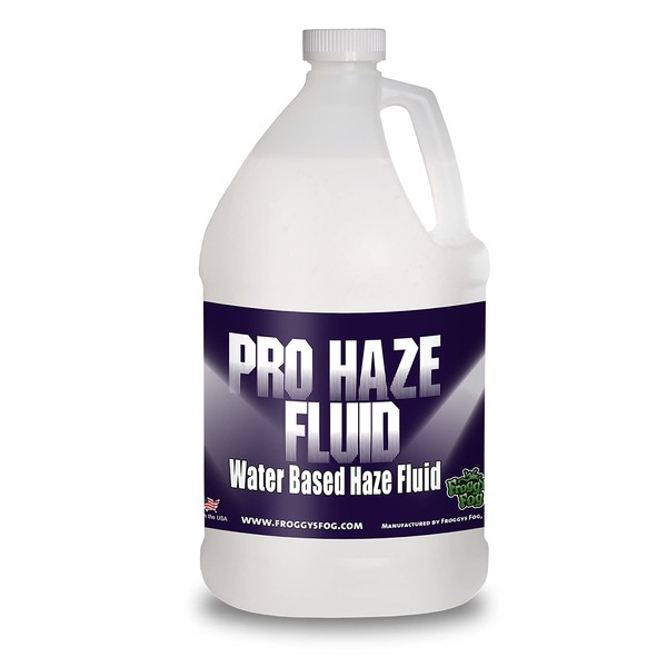 Froggy's Fog Pro Haze High-Performance Haze Fluid for Hurricane Haze 2 and Other Haze Machines, Water-Based Hazer Fluid, 1 Gallon