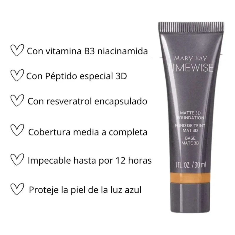 Base Mate Mary Kay Maquillaje Líquido Timewise 3d Piel Grasa