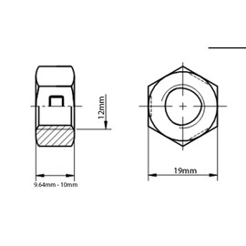 M12 Hexagon Full Nuts A4 Marine Grade Stainless Steel DIN 934 (Pack of 20)