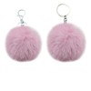 MMQXWZG 2 Pieces Pom Pom Keychain Artificial Rabbit Fur Puff