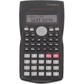 KK-82MS-D Portable Scientific Calculator Scientific Engineering Functional Calculator with 240 Functions Two Line Display for Student School Supplies Teachers Office(Black)