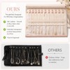 Travel Jewelry Case, 12-Slot Tangle-Free Necklace Organizer Roll, Beige