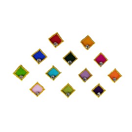Comet Busters Beautiful Square Bindis With Golden Border (BIN587)