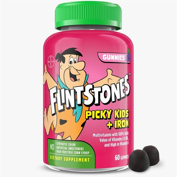 Flintstones Vitamins for Picky Kids + Iron, Kids Multivitamin Gummies