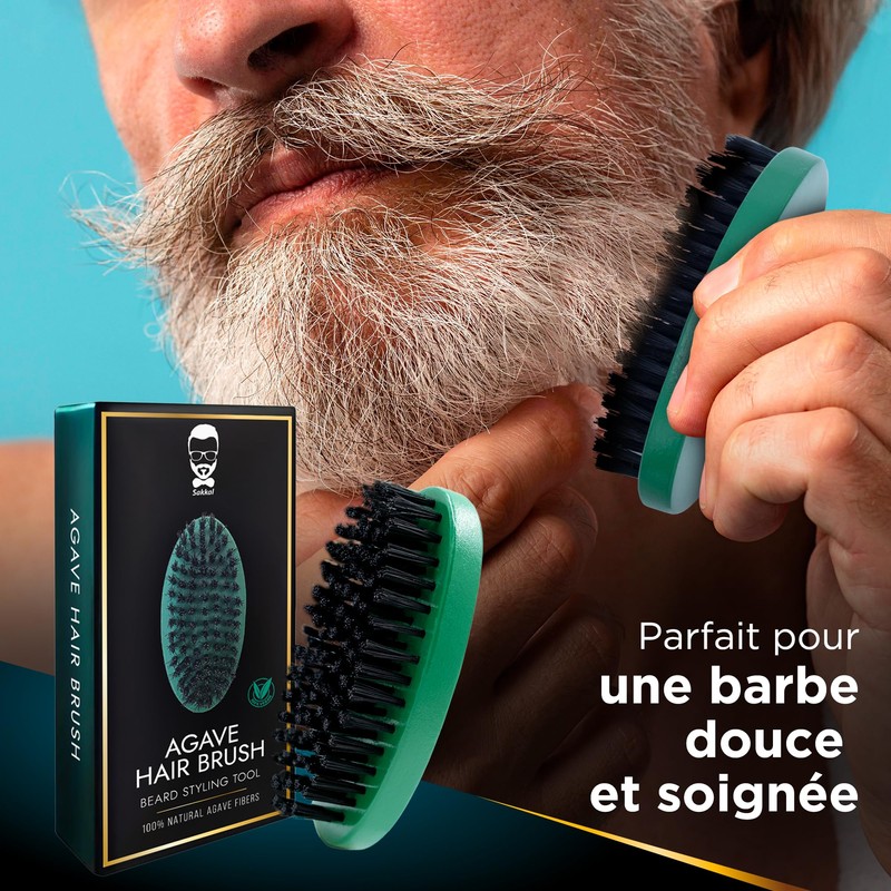 Anti-Static Beard Straightener, Vegan Agave Bristles, Compact Design