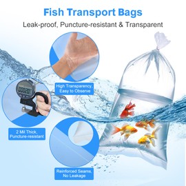 Xsourcer Aquarium Fish Bags, 6 x 12 Inch, Pack of 100, 2 Mil Fish Transportation Bag, Waterproof & Leak-proof Poly Bags Shopping Bags for Transporting Live Fish