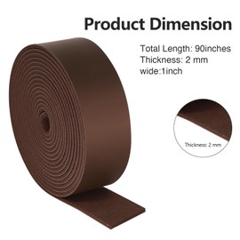 ABIDISO Faux Leather Strap 1 Inch Wide 90 Inches Long Leather Strip, Soft Leather for DIY Craft Projects, Leather Belt Strips, Hobby Workshop - Coffee