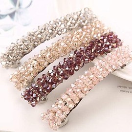 Black Bling Hair Clips Handmade Rhinestone Barrettes Metal Hair Holders Clips and Barrettes Hair Clips for Women Girls Headwear Styling Accessorie, Clips and Barrettes, Clips