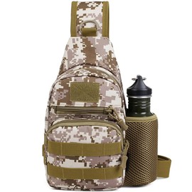 NuCamper Paquete de bolsa táctica, mochila militar Molle EDC Rover para hombre, caza, viajes, senderismo, Desierto digital, Mochilas de cabestrillo