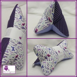 Leseknochen Nackenkissen Blätter bequem und waschbar! Handgestopft und genäht in Deutschland - Nutzbar als Nackenrolle Kissen Nackenrolle (Provence)