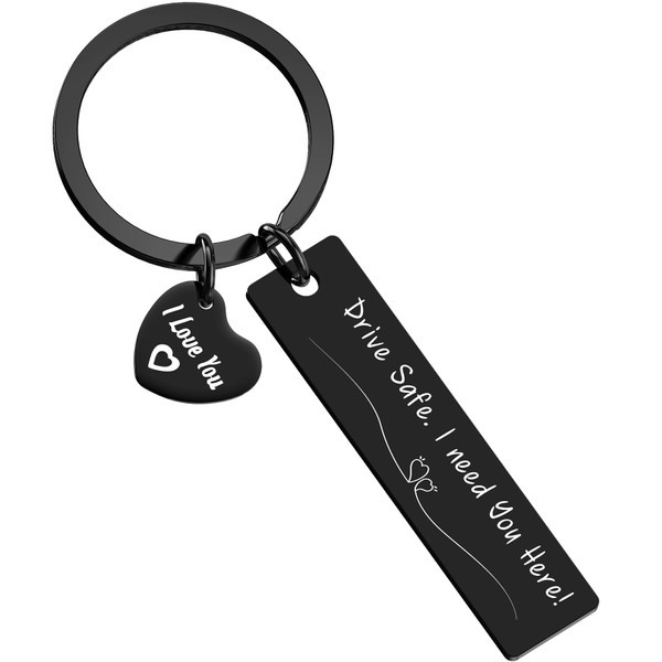 LLYZZ Drive Safe Keychain,Unique Valentine's Day Gift for Him Boyfriend