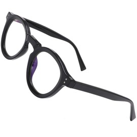 ZogCowy Blue Light Blocking Glasses, Retro TR90 Round Eyewear Frame Anti Eyestrain Computer Glasses (Black)