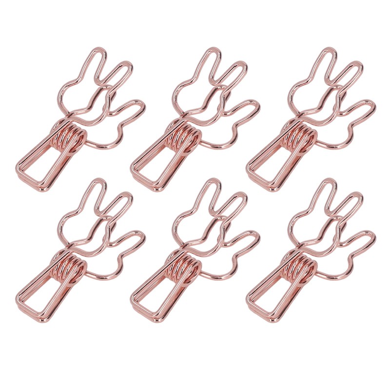 100Pcs Bunny Binder Clips Hollow Out Cute Strong Clamping Durable