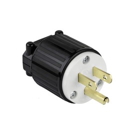 ENERLITES NEMA 6-15P Straight Blade Replacement Plug Connector, Male Extension Cord Ends, 15 Amp, 250 Volt, 2 Pole, 3 Wire Grounding, Industrial Grade, Heavy Duty, UL Listed, 66220-BK, Black, 1 Pack