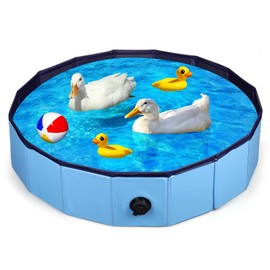 Mity rain Duck Pool, Collapsible Bath Tub for Duck Cooling, High Density Board Pool for Ducks Dogs Cats Kids Swimming 31.5in * 7.8in