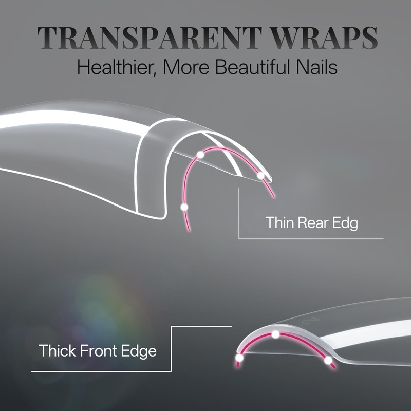 krofaue Nail Tips Lady French Style Acrylic Artificial Half Cover