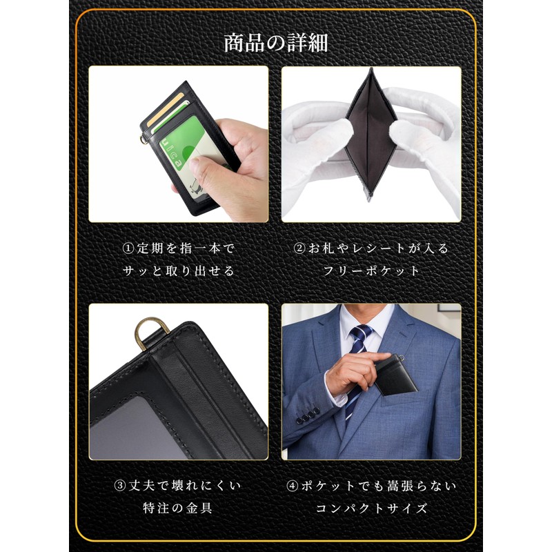 Fabrizio Pass Case, Commuter Holder, Card Case, Card Insert, Men's,
