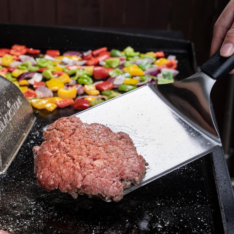 BLACKSTONE Hamburger Griddle Spatula – Stainless Steel Metal Flipper for
