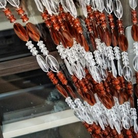 ave split Beaded Curtain Doorways Acrylic Hanging Door Beads String Curtains Tassel Room Divider Screen Decor for Doorway Window Living Room Wedding (1, Brown, 39 inch x 78.7 inch), ES041