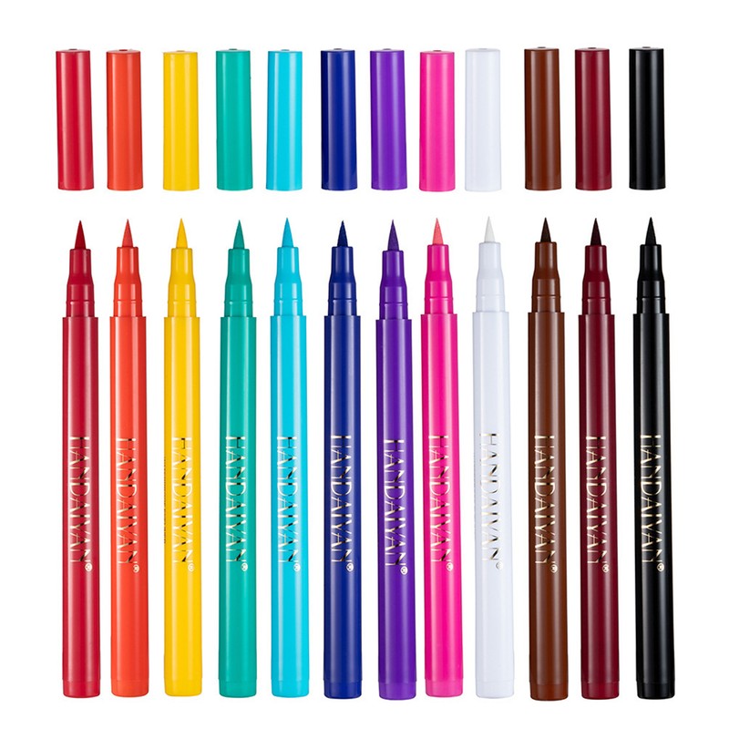 12 Color Liquid Eyeliner Pen Smudge Proof Eyeliner Quick Dry