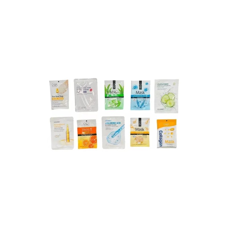 Lote De 10 Mascarillas Surtidas Coreanas Hidratantes Facial