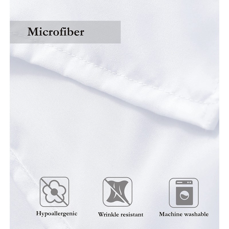 Linen Home White Pillowcases 2 Pack, Easy Care Soft Brushed