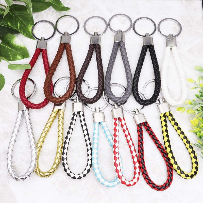 Choose Color Keyring Braided Strap, Leather Strap, Leather Key Chain,