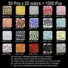 Micro Mosaic Tiles 3/16inch 5x5mm, 1000 pcs, Random Mix, MXAL