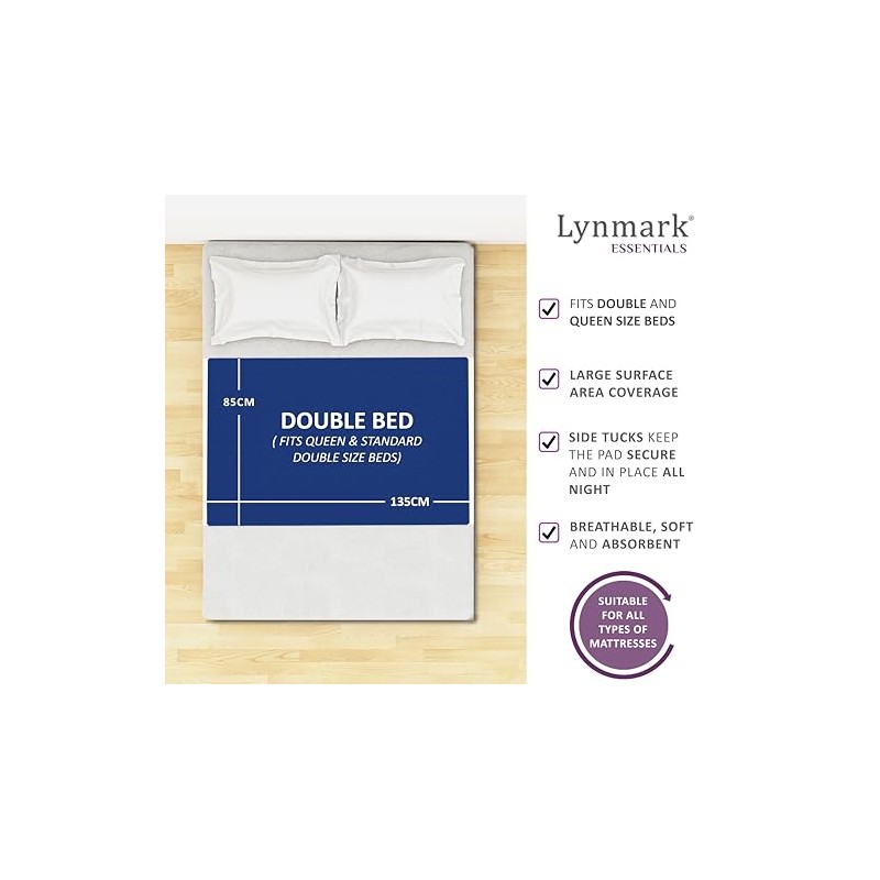 Lynmark Lynmark? Washable Bed Protector/Pad with Tucks - Double Bed