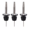 24pcs Stainless Steel Bottle Pourers with Black Plastic Cover Conical