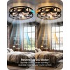 20" Farmhouse Flush Mount Ceiling Fan with Lights and Remote,