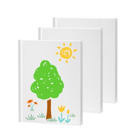 zmybcpack 3 Pack Hardcover Blank Book 8.5x11 inch, Hardcover Blank book for Students to Write Stories, Blank Hardcover Sketchbooks Journal（White，22 Sheets/ 44 Pages Each）