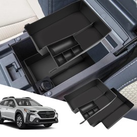 SXCY Fit for 2020-2024 2025 Subaru Outback Center Console Organizer 2023-2025 Outback Accessories Armrest Console Tray 2023 2024 2025 Outback Console Organizer(Upper+Lower 2 PCS Box)