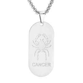 Stocking Stuffers Gifts for Women Zodiac Necklace for Men Women Dag Tag Necklace for Boys Girls Stainless Steel Zodiac Pendant Necklace Birthday Jewelry Gift