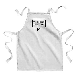 Fabulous Children's Kitchen Apron - Painting I Blame the Lag Online Video Game Arcade Joke Geek 8 Bits Pixel - Premium Quality, White