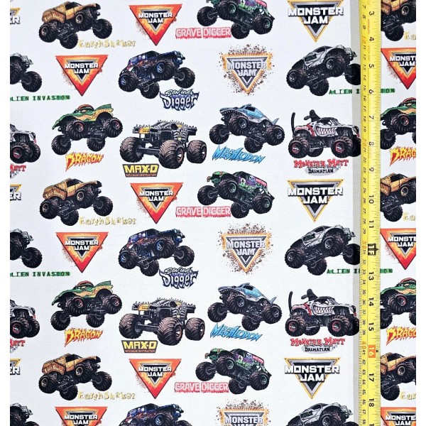 MGD Design MONSTER TRUCKS FABRIC ( HALF YARD OR 1