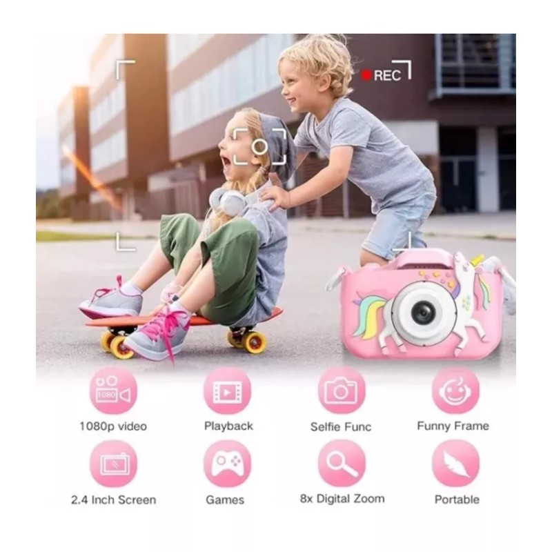 Goopow Kids Camera Toys for 3-8 Year Old 32GB Unicorn