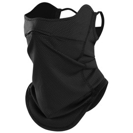 WTACTFUL Sun Protection Cooling Neck Gaiter Scarf Loops Face Mask for Men Women Fishing Mask Kayaking Hiking Cycling Ski Running Sports Black M