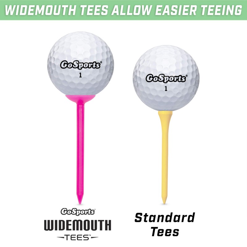 GoSports 3.25” Widemouth Tees Plastic Golf Tees, 60 Tee Player’s